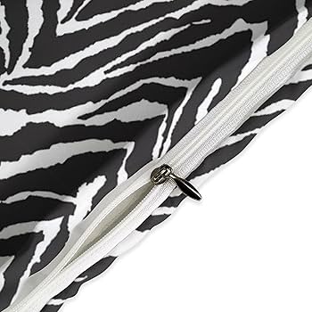 Amazon｜布団カバー 3点セット 白黒 ゼブラ柄 縞馬柄 寝具カバーセット